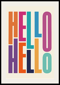 Colorful text illustration with the word HELLO in different shades-2