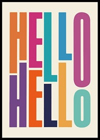 Colorful text illustration with the word HELLO in different shades-6