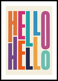 Colorful text illustration with the word HELLO in different shades-0