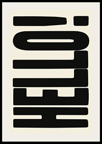 Graphic text illustration with black shapes on beige background-2