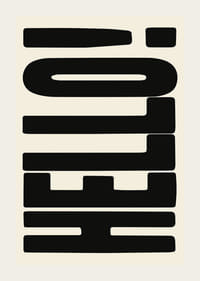 Graficzna ilustracja tekstowa z czarnymi kształtami na beżowym tle-3