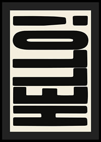 Graphic text illustration with black shapes on beige background-4