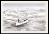 Illustration of person in rowboat above cloud cover-2