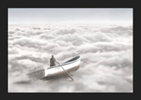 Illustration of person in rowboat above cloud cover-5