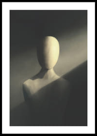 Arctalan alak illusztrációja lágy fényben, szürke árnyalatokban-2