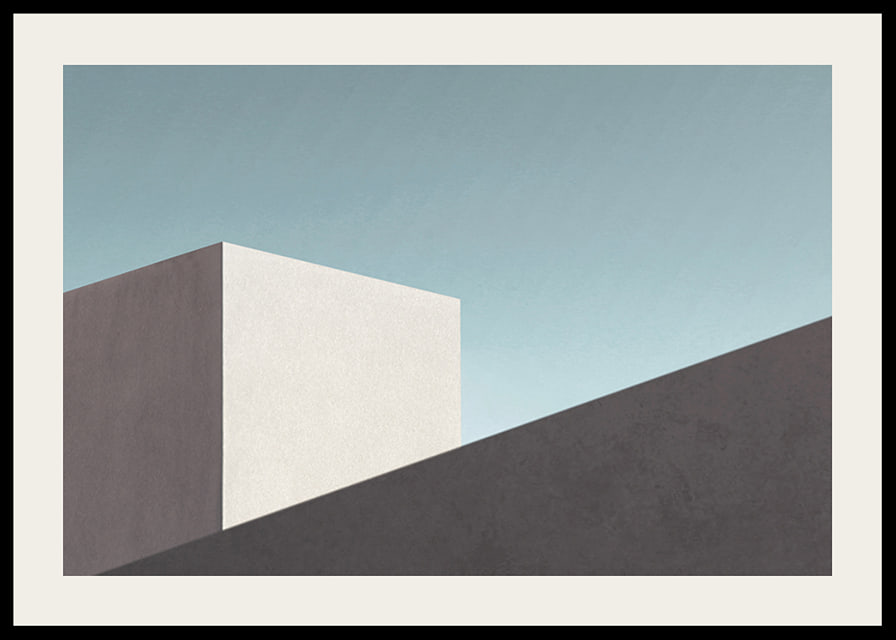 Minimalistisk illustration av moderna byggnader i dova färger-12