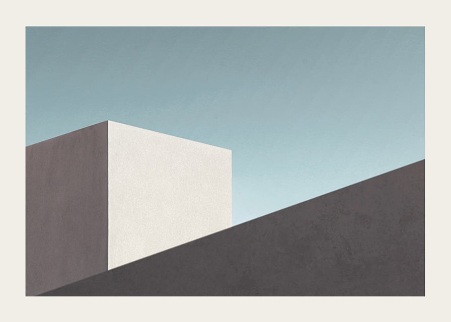 Minimalistisk illustration av moderna byggnader i dova färger-12