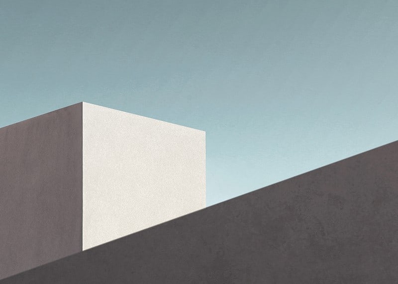 Minimalistisk illustration av moderna byggnader i dova färger-12