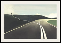 Illustration of road splitting, figure walking towards horizon-2