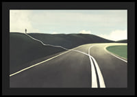 Illustration of road splitting, figure walking towards horizon-4