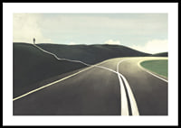 Illustration of road splitting, figure walking towards horizon-0