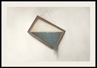 Surreal illustration of crooked hanging frame with water-2