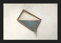 Surreal illustration of crooked hanging frame with water-5