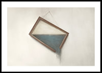 Surreal illustration of crooked hanging frame with water-0