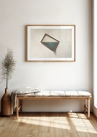 Surreal illustration of crooked hanging frame with water-8