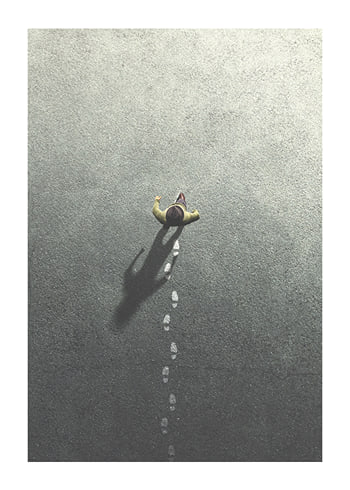 Poster Walking Leaving Footsteps