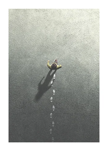 Poster Walking Leaving Footsteps