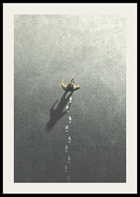 Surreal illustration of person leaving footprints-2