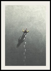 Illustrazione surreale di una persona che lascia impronte-2