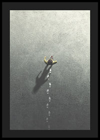 Surreal illustration of person leaving footprints-4