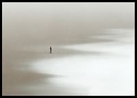 Lonely Man Walking The Beach-2