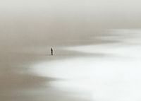 Lonely Man Walking The Beach-3