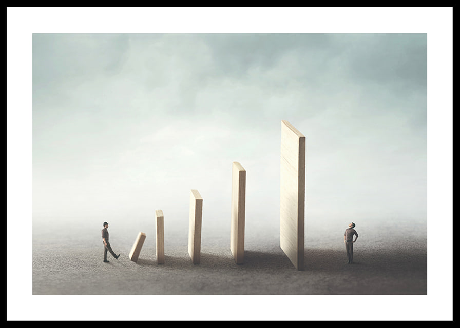Illustration avec deux personnes et des dominos qui tombent-12