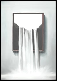 Surreal illustration of waterfall flowing out of frame-6