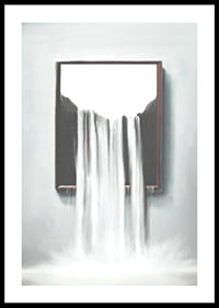 Surreal illustration of waterfall flowing out of frame-0