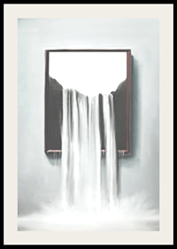 Surreal illustration of waterfall flowing out of frame-2
