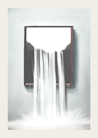 Surreal illustration of waterfall flowing out of frame-3