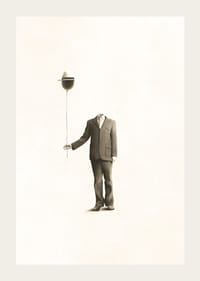 Surrealistyczna ilustracja bezgłowego mężczyzny z balonem-3
