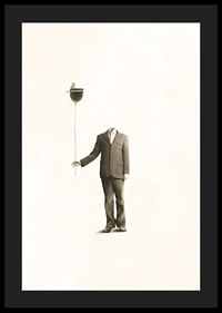 Surrealistisk illustration av huvudlös man med ballong-4