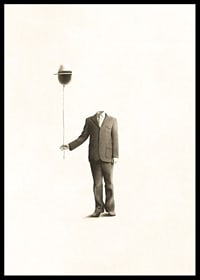 Surrealistisk illustration av huvudlös man med ballong-6