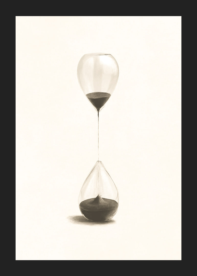 Surreale Illustration von zwei sanduhrartigen Ballons-12
