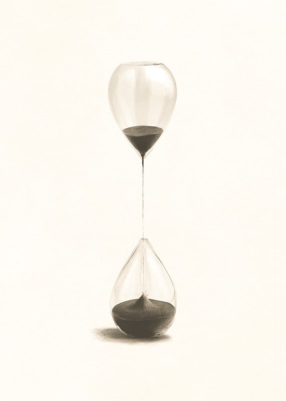 Surreale Illustration von zwei sanduhrartigen Ballons-12
