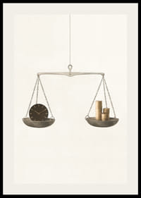 Illustration av våg med klocka och mynt på beige bakgrund-2