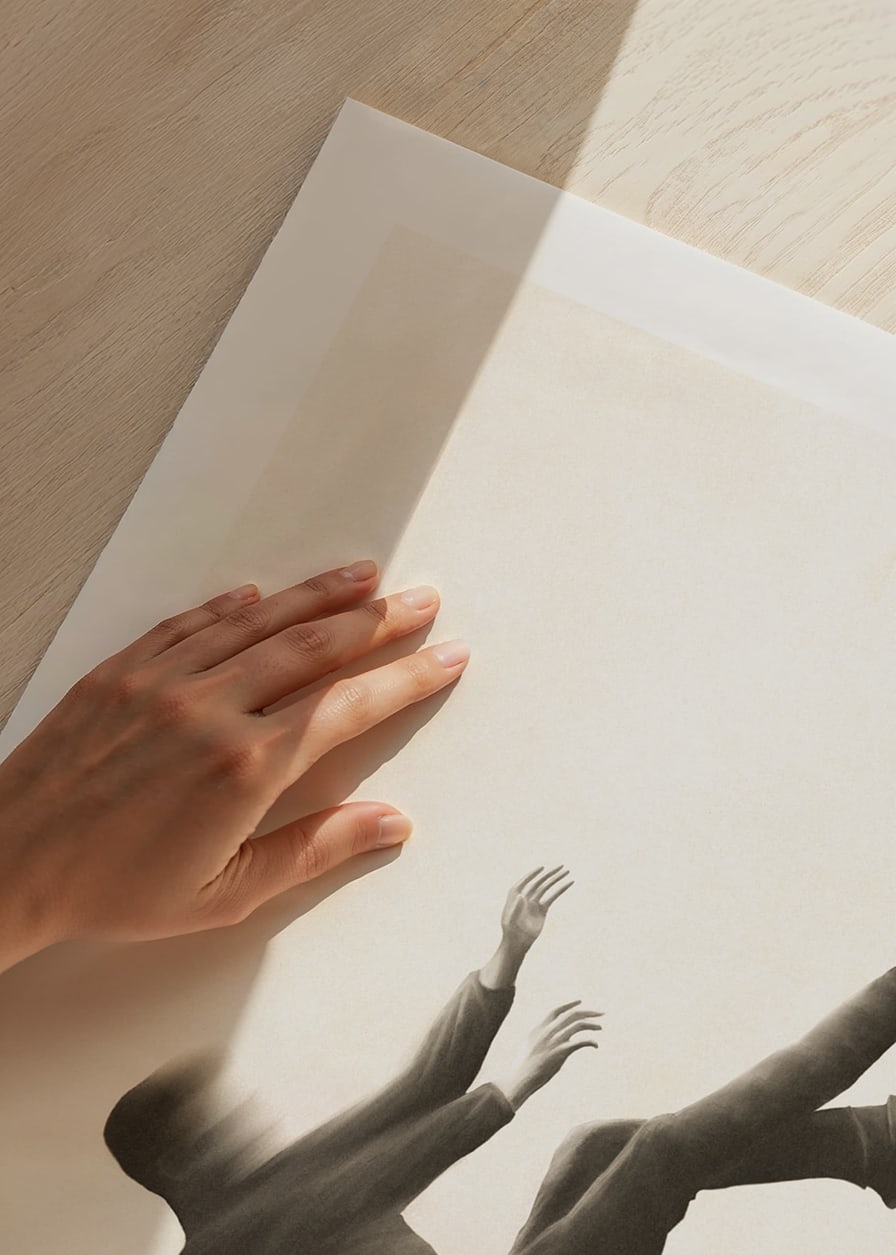 Illustrated figure falling with blurred head in sepia-12
