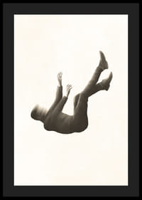 Illustrated figure falling with blurred head in sepia-4