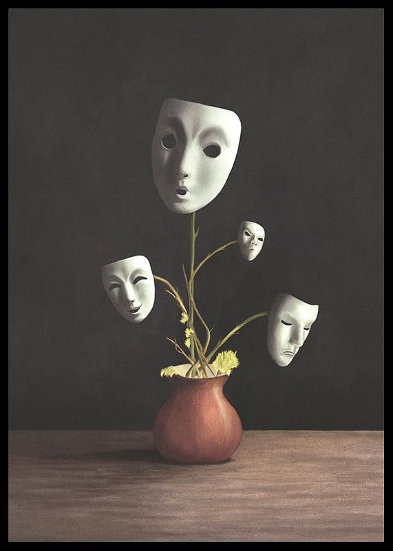 Plant With Theatrical Masks-12