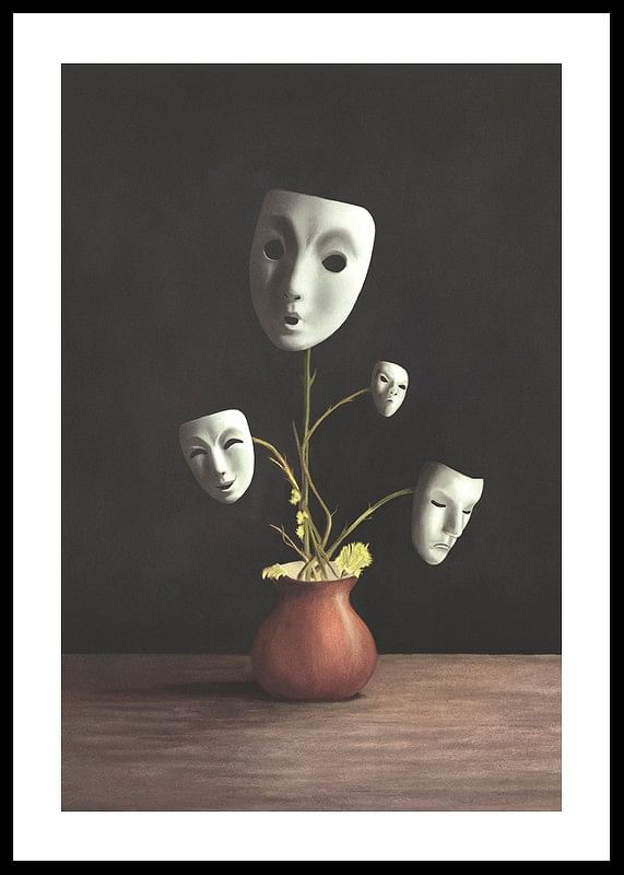 Plant With Theatrical Masks-12
