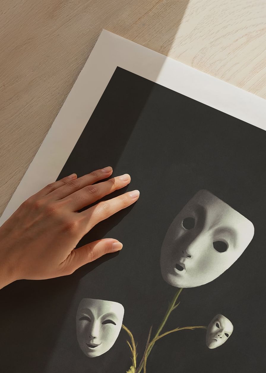 Plant With Theatrical Masks-12