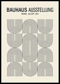 Graphic Bauhaus-inspired poster with black lines and text-0