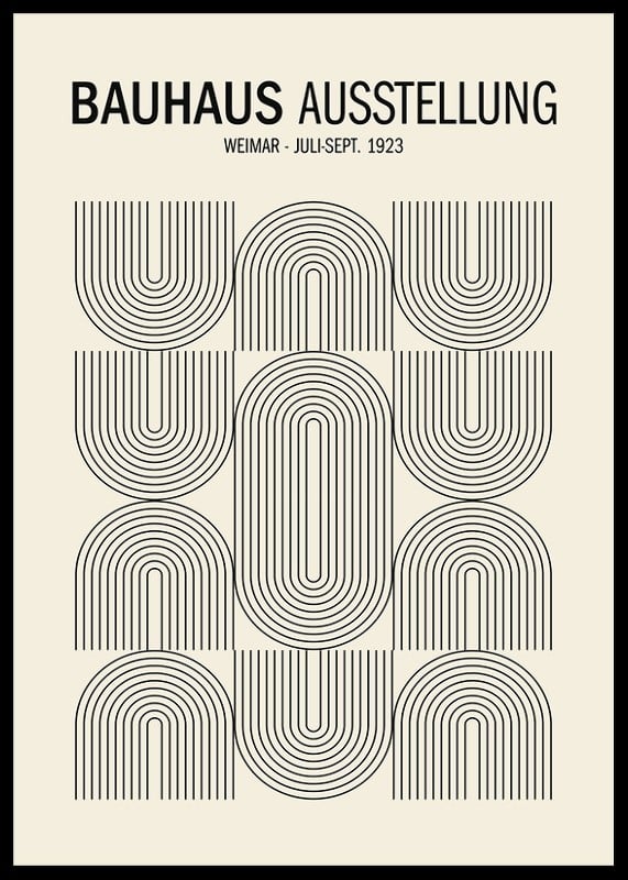 Graphic Bauhaus-inspired poster with black lines and text-12