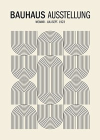 Graphic Bauhaus-inspired poster with black lines and text-1