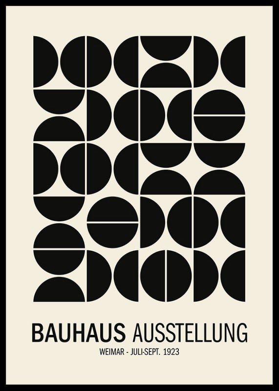 Design graphique inspiré du Bauhaus avec des formes géométriques noires-12