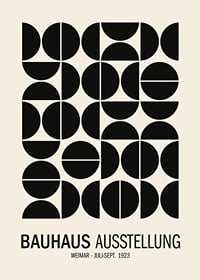 Design graphique inspiré du Bauhaus avec des formes géométriques noires-1