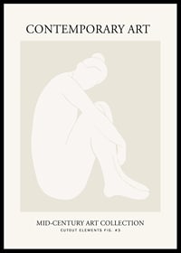 Minimalistisk illustration av sittande kvinna i vita toner-0