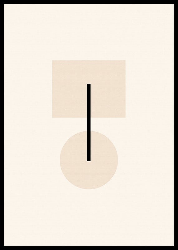 Formas geométricas abstractas en beige y negro sobre fondo claro.-12