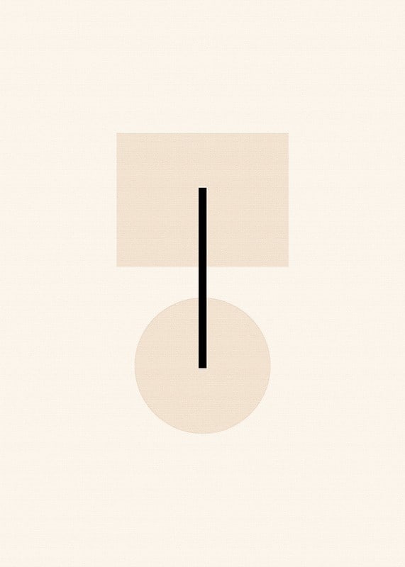 Formas geométricas abstractas en beige y negro sobre fondo claro.-12